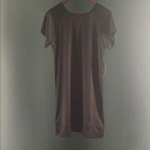 Elegant Black Satin Dress with stretch